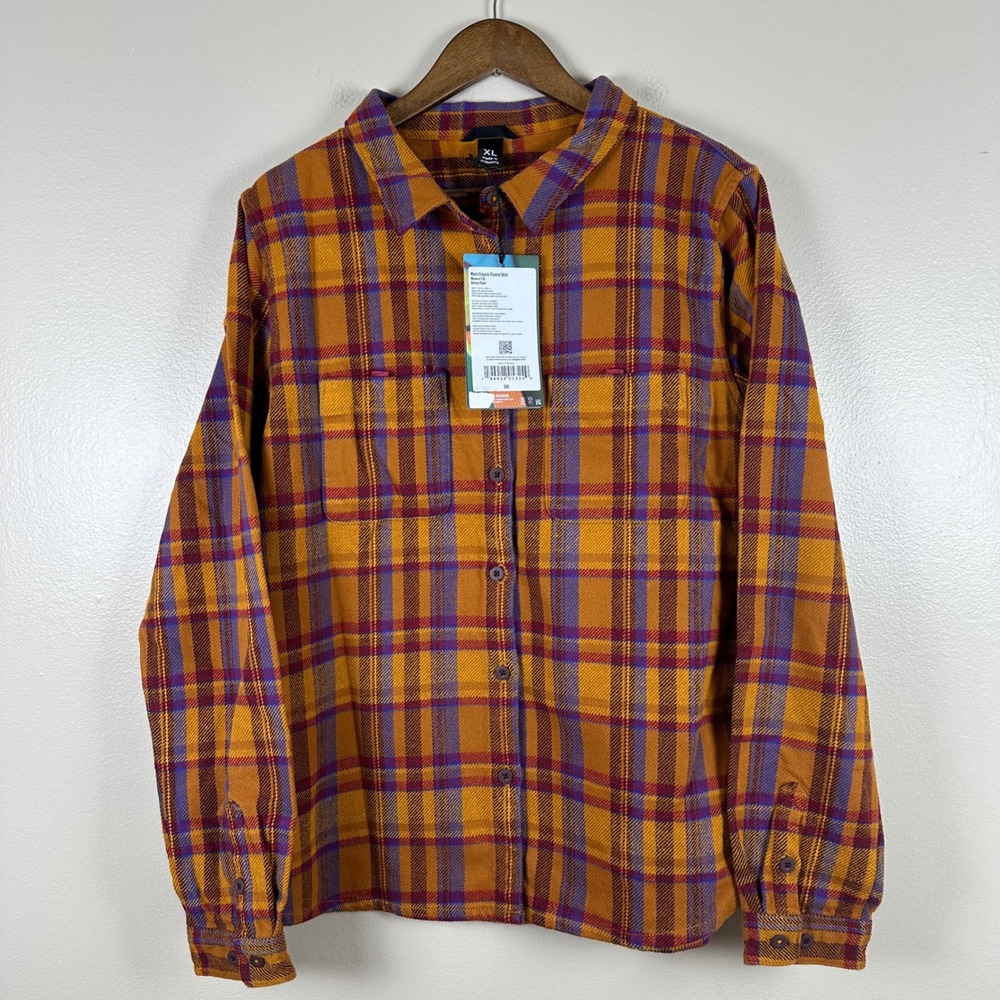 Cotopaxi Women's XL Mero Organic Flannel Shirt Sienna Plaid NEW